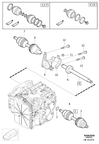 36012417-Main drive shaft, interchange, l <br EXCH FOR 31367537, 31216447