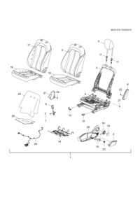 90927774-Cap, r. fr. seat cush outer