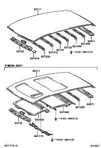 6310428050-REINFORCEMENT SUB-ASSY, ROOF PANEL, NO.2