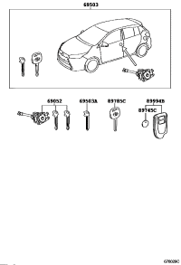 690520D260-CYLINDER & KEY SET, DOOR LOCK, LH