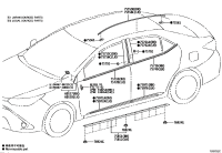 7507602090-MOULDING SUB-ASSY, REAR DOOR, OUTSIDE LH