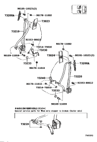 7323042140B0-BELT ASSY, FR SEAT