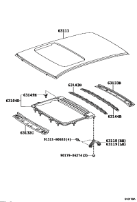 631040D020-REINFORCEMENT SUB-ASSY, ROOF PANEL, NO.2