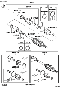 4347080064-SHAFT ASSY, FRONT DRIVE OUTBOARD JOINT, LH