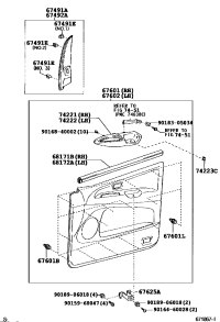 676102J070B3-BOARD SUB-ASSY, FRONT DOOR TRIM, RH