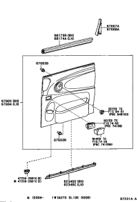 6817328011-WEATHERSTRIP, REAR DOOR GLASS, INNER RH