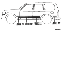 7598860100-STRIPE, REAR DOOR OUTSIDE, LH
