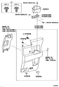 6763035B90B2-BOARD SUB-ASSY, REAR DOOR TRIM, RH