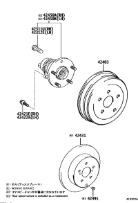 4245020080-HUB & BEARING ASSY, REAR AXLE, RH/LH