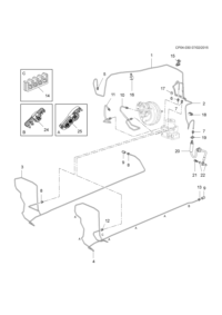13105113-Clip, fr. brake tube (2 open lines)
