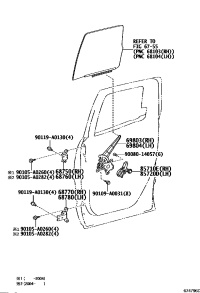 698030C030-REGULATOR SUB-ASSY, REAR DOOR WINDOW, RH