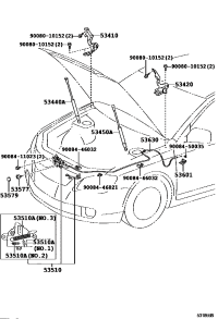 53440AC030-SUPPORT ASSY, HOOD, RH