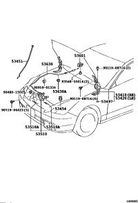 5351020580-LOCK ASSY, HOOD