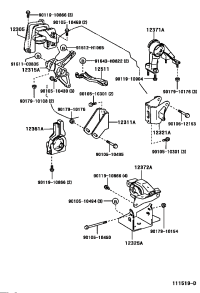 1231522030-BRACKET, ENGINE MOUNTING, RH(FOR TRANSVERSE ENGINE)