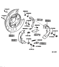 4654020040-SHOE ASSY, PARKING BRAKE NO.1, RH/LH