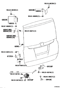 689500W600-STAY ASSY, BACK DOOR, RH