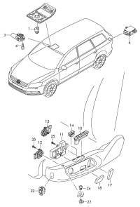 3C0959582B47H-Switch, air conditioner seat for models with power seat adj and switch onyx