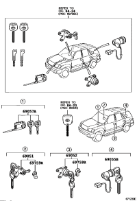 6905534020-CYLINDER & KEY SET, BACK DOOR LOCK