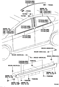 7555647041B0-MOULDING, ROOF DRIP SIDE FINISH, CENTER LH