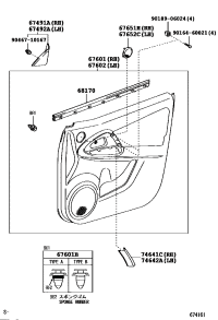 6761042760B3-BOARD SUB-ASSY, FRONT DOOR TRIM, RH