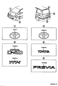 7536144010-PLATE, FRONT FENDER NAME, NO.1