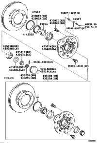 4351039196-HUB & DISC(DRUM) ASSY, FRONT AXLE, RH
