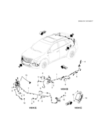84281264-Wire, rear object alarm sensor (length and snap add to lamp branch), rh/lh