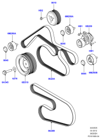 PQG500160-BELT TENSIONER,V RIBBED-LR