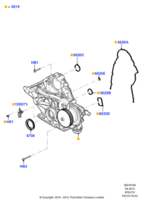 BC3Z6020BA-GASKET,W.PUMP INLET