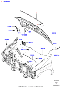 8C2Z16796A-HINGE ASSY-FR DR UPR LH