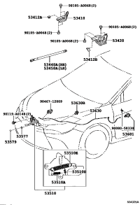 5345006081-SUPPORT ASSY, HOOD, LH