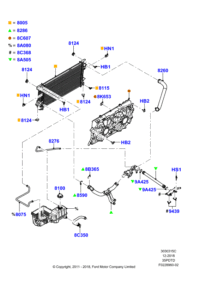 BL3Z8A505A-RADIATOR HOSE W124/E200/E220