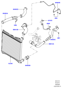 LR022669-RADIATOR HOSE W124/E200/E220