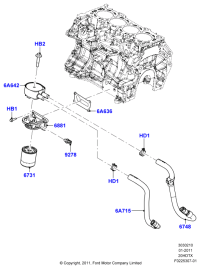 FB5Z6A715A-HOSE ASSY-EGR COOLER,OUT