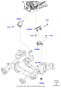 9L3Z6038A-RUBBER,T/MISSION MT