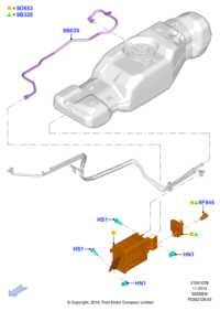 FL3Z9D653B-RESERVOIR TANK