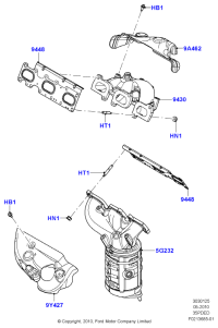 AT4Z9448A-GASKET,W.PUMP INLET
