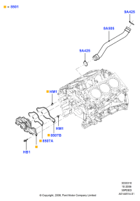 7T4Z8A505DB-RADIATOR HOSE W124/E200/E220