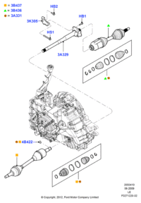 BA5Z3A329A-SHAFT-A/C PULLEY TENSION ADJUS