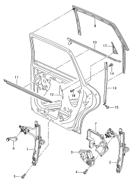 1P0839462A-WINDOW LFTR W/O MTR LH/VW-POLO