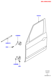 BDB760200-HINGE ASSY-FR DR UPR LH