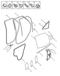 5085020600-WEATHERSTRIP, REAR DOOR GLASS, OUTER LH