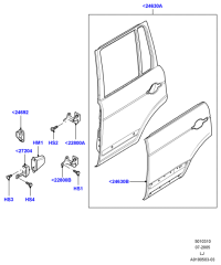 BDB760080-HINGE ASSY-FR DR UPR LH