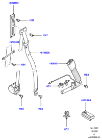 EVB000320JMN-S/BELT ASSY-RR CLR 3PT LH