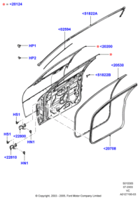2W1Z5420530AA-W/STRIP ASSY-RR DR,RH