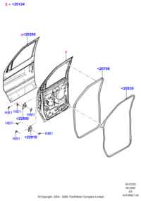 F2UZ1522800A-HINGE ASSY-FR DR UPR LH
