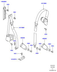 LR010362-S/BELT ASSY-RR CLR 3PT LH