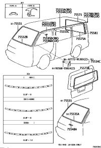7553526030-Moulding, windshield, outside lower