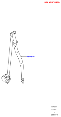LR007781-S/BELT ASSY-RR CLR 3PT LH