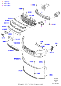 BT4Z8A284A-REINF ASSY-RAD CORE UPR